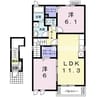 テンリバーC 2LDKの間取り