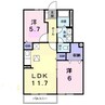 裕ハイツ　Ⅱ 2LDKの間取り
