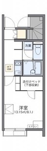 レオネクストグランドゥールパル 1Kの間取り