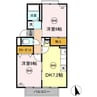 スカイコート21　B棟 2DKの間取り