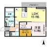 ナーブ屋島　B棟 1LDKの間取り