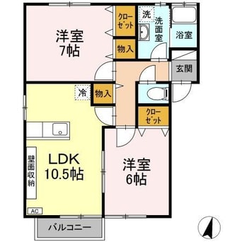 間取図 リースランド中府　B