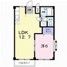 エルディム大西 1LDKの間取り