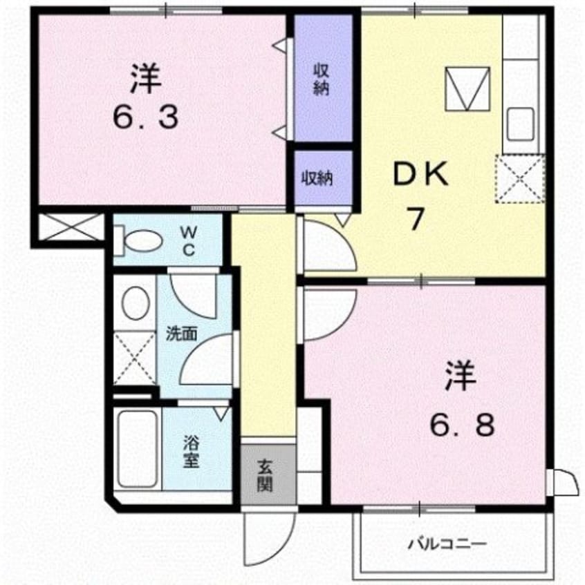 間取図 リヴァー・ウィルダーネスＢ