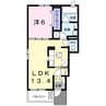 ブルースターＣ 1LDKの間取り