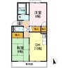 ファミールえんざ　A棟 2DKの間取り