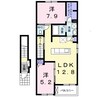 レスポアールＡ 2LDKの間取り