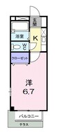 サンミュール木太 1Kの間取り