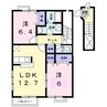 ラフィネ・メゾンＣ 2LDKの間取り