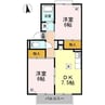 メゾン御所　A棟 2DKの間取り