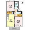 メゾン御所　B棟 2DKの間取り