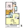 シャインポート屋島Ⅳ A棟 1LDKの間取り