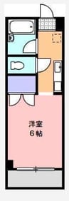 カレッジ三共パートI 1Kの間取り