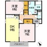 アドミレー樹太　Ｂ棟 2DKの間取り