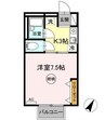 シャトル西春日 B棟 1Kの間取り