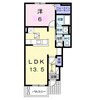 ルーベル春日Ｄ 1LDKの間取り