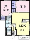 Ｏｒｂｌｙ　Ｙ　Ⅱ 2LDKの間取り