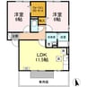 ボナール三条　Ａ棟 2LDKの間取り
