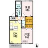 シャインポート屋島 G・H棟 2DKの間取り