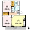 グランツ松島B 1LDKの間取り