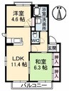 ドリームハイツＫＥＮ　１棟 2LDKの間取り