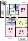 高松琴平電気鉄道<ことでん志度線>/潟元駅 徒歩29分 2階 築24年 3DKの間取り