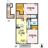 リーブルⅠ A棟 2LDKの間取り