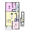 ルーベル春日Ｇ 2LDKの間取り