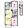 ルミエールＫａｇａｗａ 2LDKの間取り