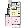 リバーサイド川島Ｂ 2DKの間取り