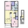 アルバーダⅡ 2LDKの間取り