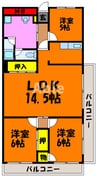 ハイマート屋島 3LDKの間取り