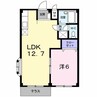 エルディム六万寺 1LDKの間取り