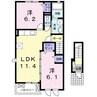 ポムドテールＴ 2LDKの間取り