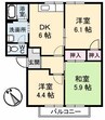 フレグランス・キャンディ 3DKの間取り