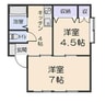 パークハウスくぼさわB 2Kの間取り