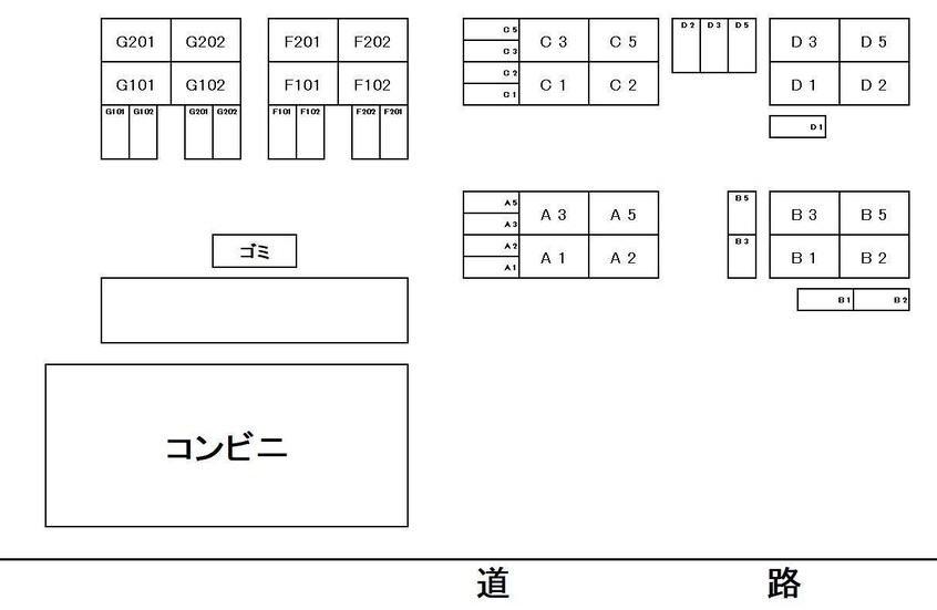 駐車場配置図 レスポワールF棟