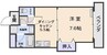 レオシティ駿 1DKの間取り