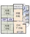 第6コーポ開洋Aの間取図