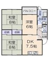 第6コーポ開洋A 3DKの間取り