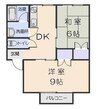 ラメールJ 2DKの間取り