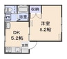 Ym堤端III 1DKの間取り