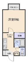 ピースフルK-II 1Kの間取り