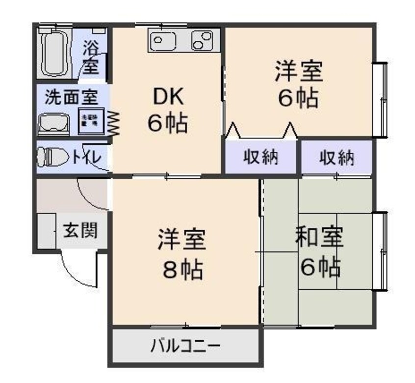 間取図 ハイツ南川尻 A