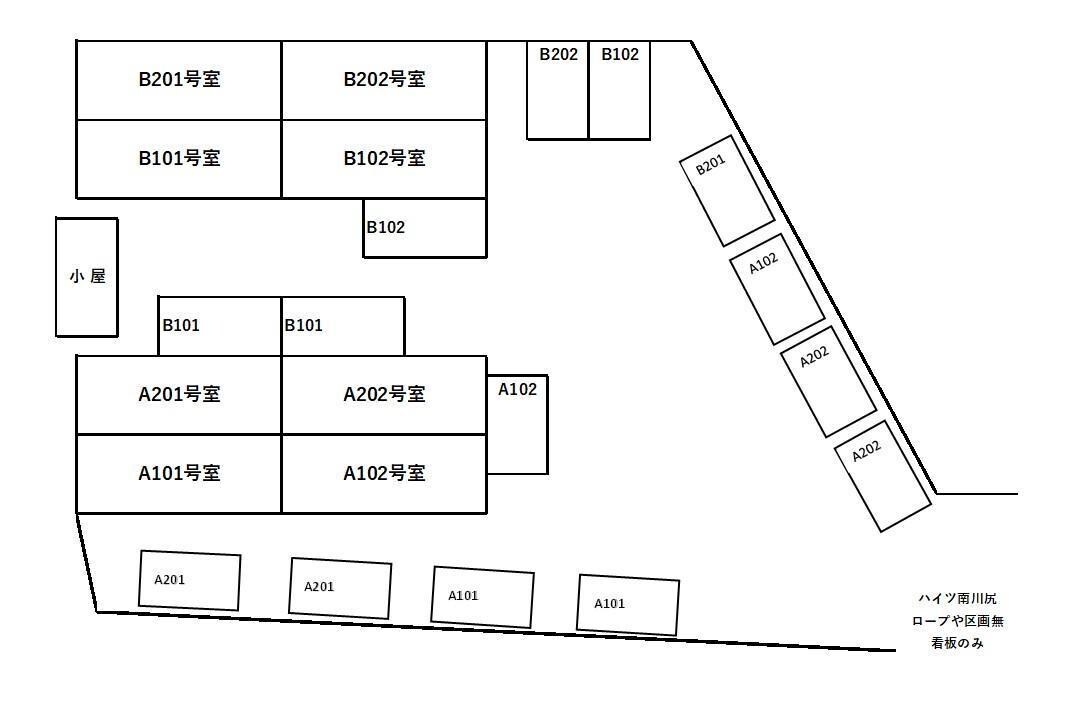 駐車場配置図 ハイツ南川尻 A