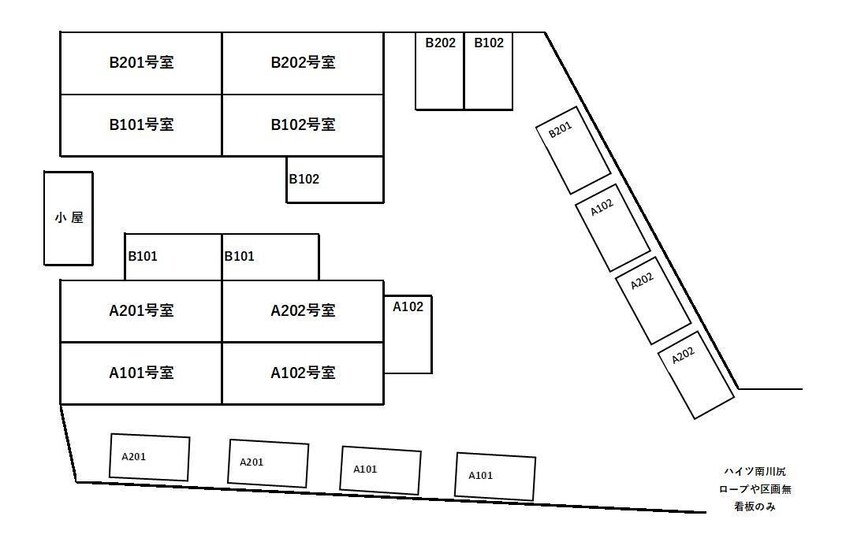 駐車場配置図 ハイツ南川尻 A