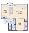 スカイクレストナガワI (Skycrest Nagawa I) 2LDKの間取り