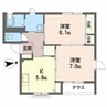 [シャーメゾン]アーバンストリート C 2Kの間取り