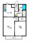 カサブランカ 2Kの間取り