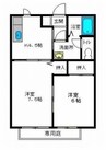 カサブランカ 2Kの間取り